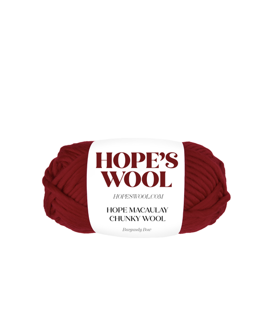 Hope Macaulay Chunky Wool in Burgundy Bow