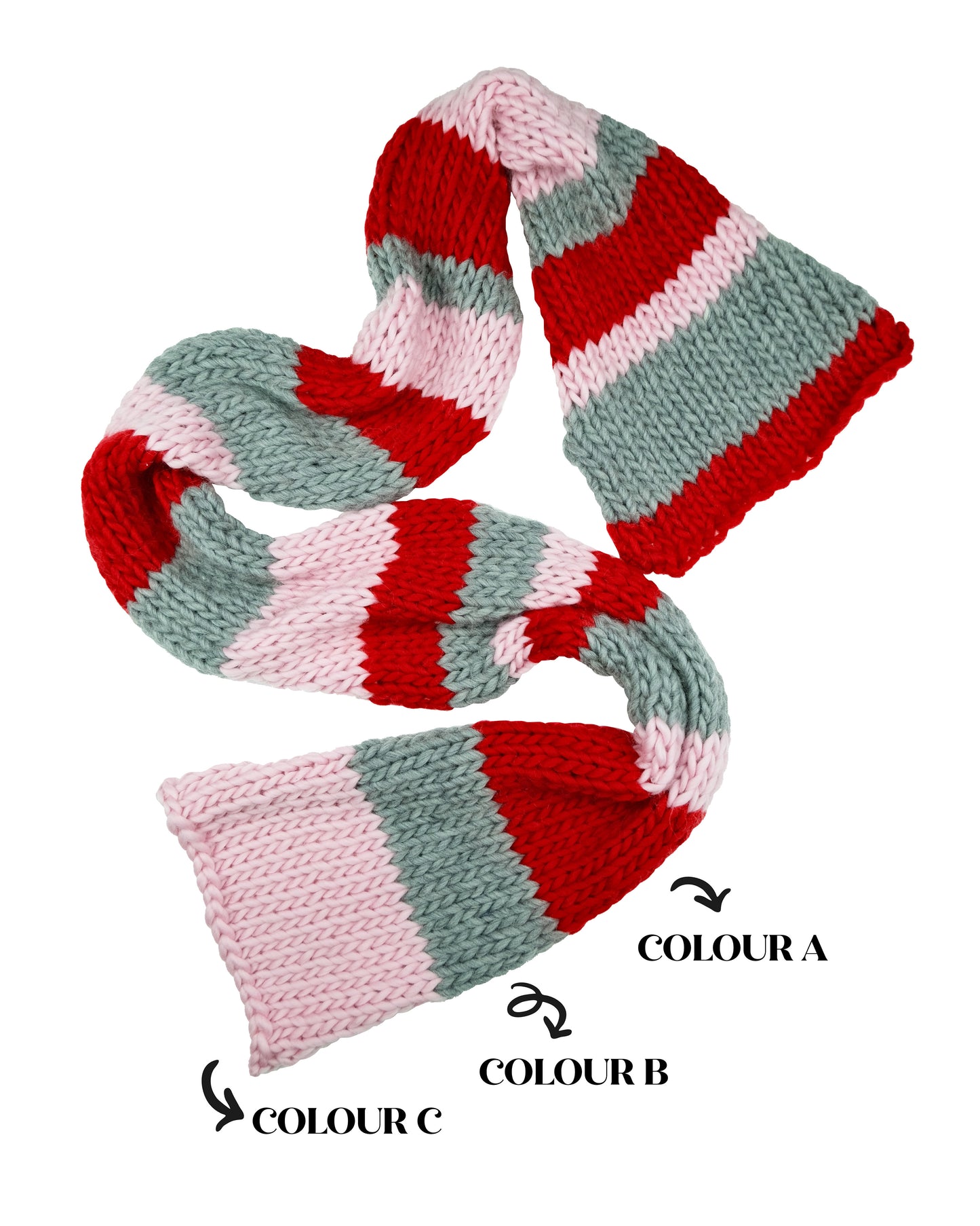 Athena Chunky Knit Scarf Knitting Pattern
