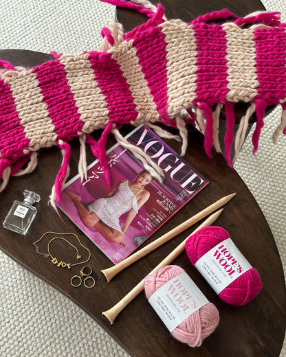 Penelope Chunky Knit Scarf Knitting Kit