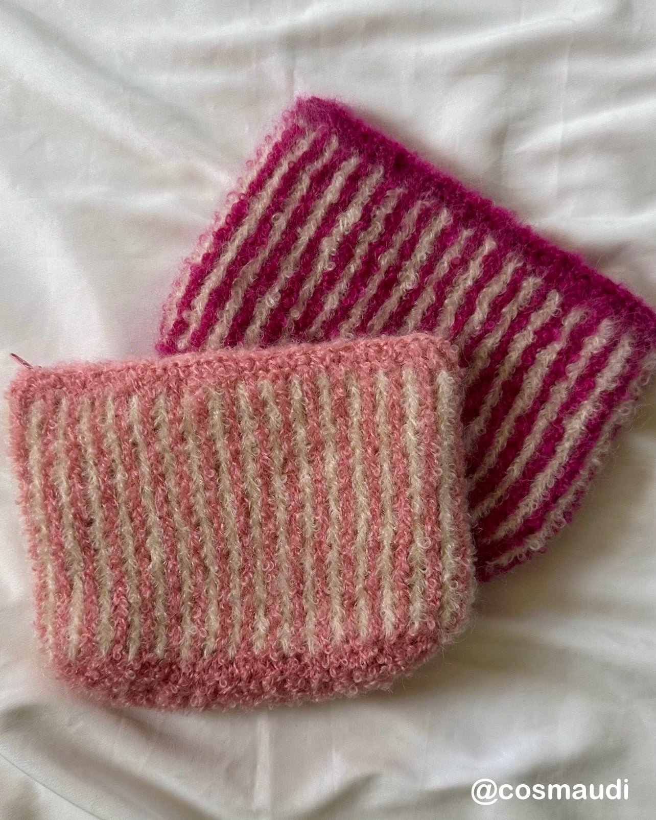 Mohair Bouclé Yarn in Dragon Fruit