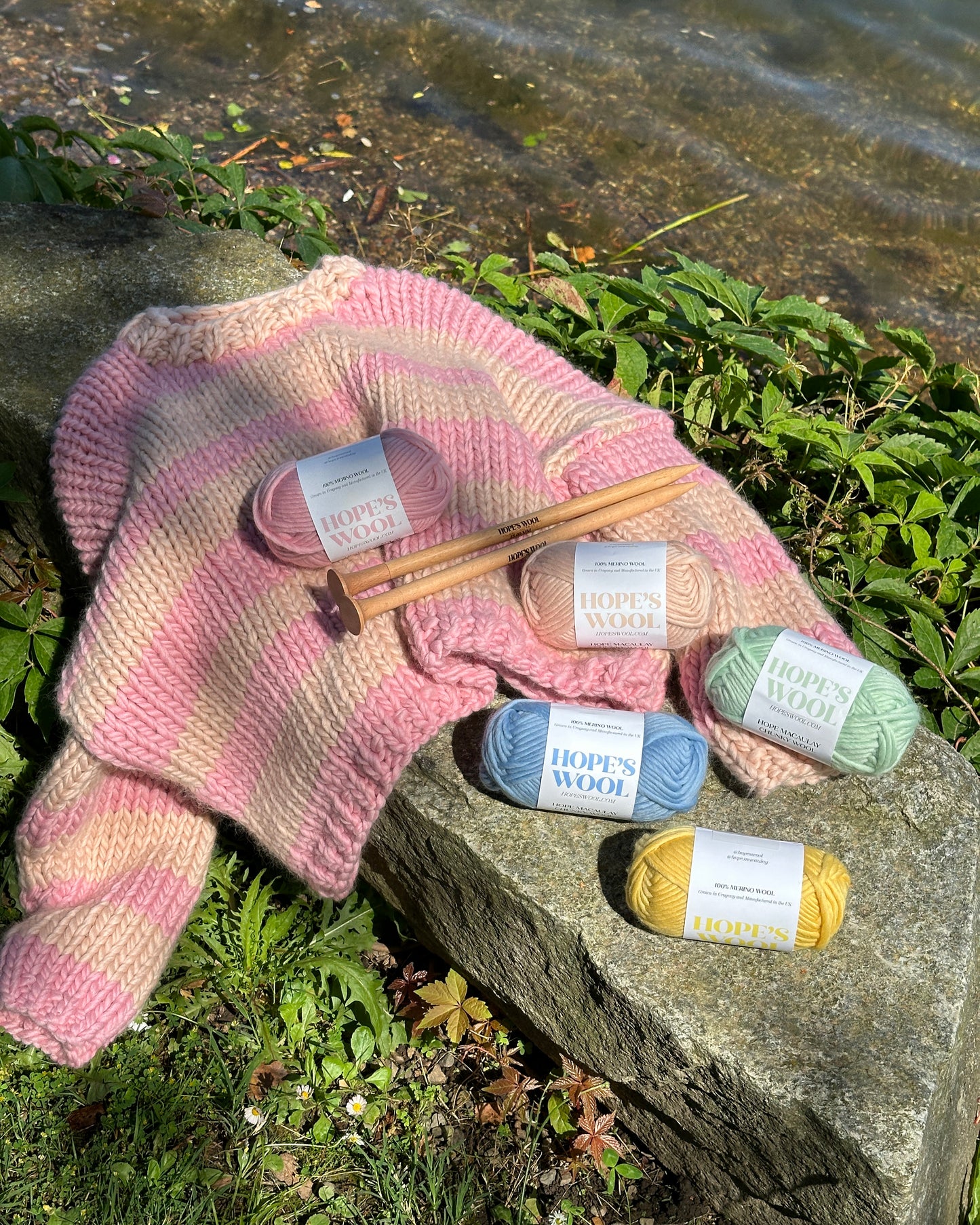 Super Chunky Knit Stripe Sweater Knitting Kit