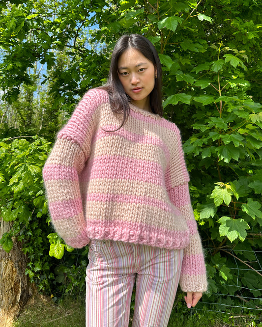 Super Chunky Knit Stripe Sweater Knitting Kit