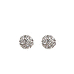 Two silver rhinestone buttons