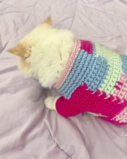 Mahum Crochets x Hope Macaulay Chunky Patchwork Pet Sweater Crochet Pattern